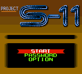 Project S-11 title screen for GameBoy Color